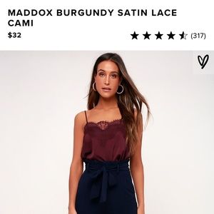 Lulus Burgundy Lace Top